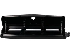Perforateur q-connect métal et plastique capacité perforation 16f 4 trous coloris noir 280x110mm