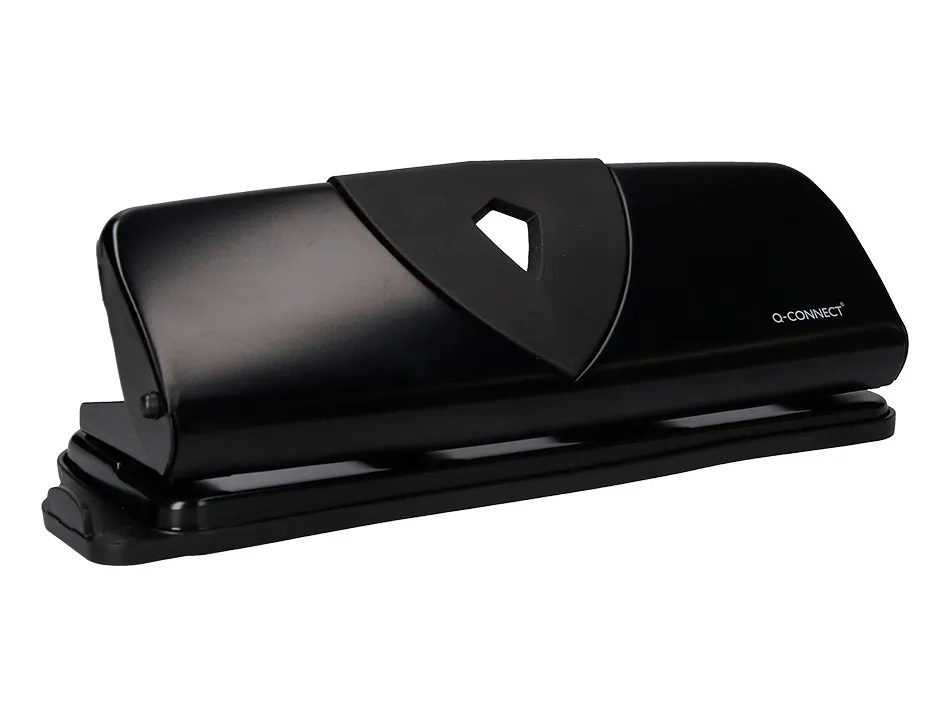Perforateur q-connect métal et plastique capacité perforation 16f 4 trous coloris noir 280x110mm