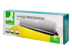 Perforateur q-connect métal et plastique capacité perforation 16f 4 trous coloris noir 280x110mm
