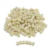 Perle bois ocolor forme carree 1cm imprimee alphabet coloris naturel lot de 440 perles