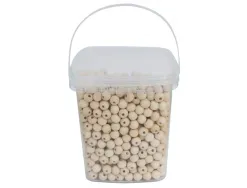 Perle bois ronde diametre 10mm coloris naurel lot de 1100 perles