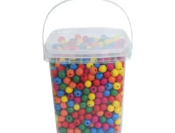 Perle bois ronde ocolor diametre 10mm coloris assortis lot de 1100 perles