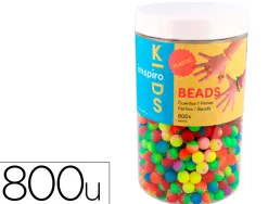 Perle en plastique rondes multicolore fluor diametre 8mm bocal de 800 un