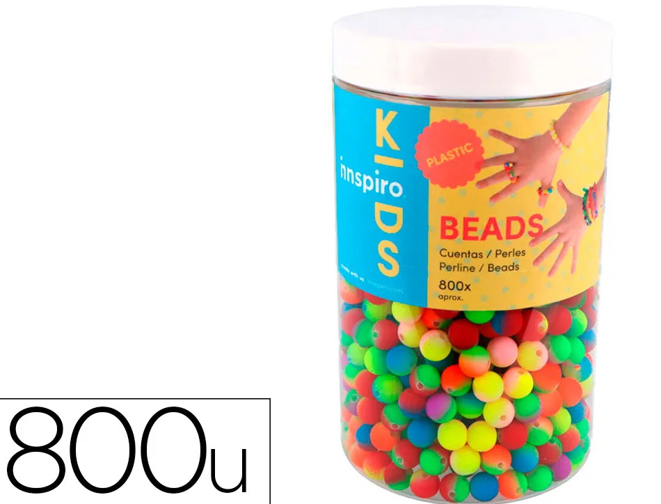 Perle en plastique rondes multicolore fluor diametre 8mm bocal de 800 un