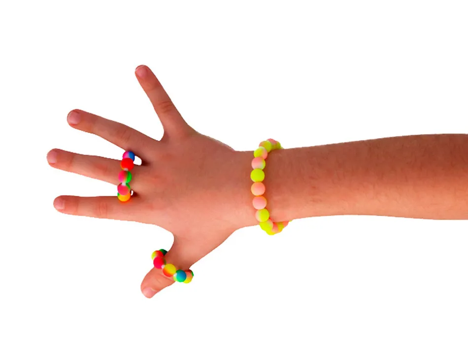 Perle en plastique rondes multicolore fluor diametre 8mm bocal de 800 un