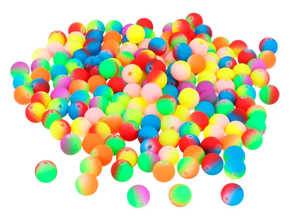 Perle en plastique rondes multicolore fluor diametre 8mm bocal de 800 un