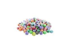 Perle plastique innspiro forme ronde 8mm points argentes coloris assortis bocal de 750 perles