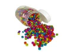 Perle plastique innspiro forme cylindrique 6x4mm coloris assortis bocal de 1400 perles
