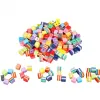 Perle plastique ocolor forme carree a rayures 1cm coloris assortis lot de 200 perles