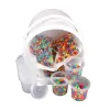 Perles cassis o'color diametre 9mm coloris assortis schoolpack seau 3000 unites + 10 pots vides