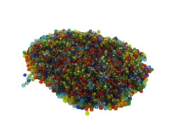 Perles rocailles o'color transparentes diametre 2,5mm coloris assortis bocal 500gr