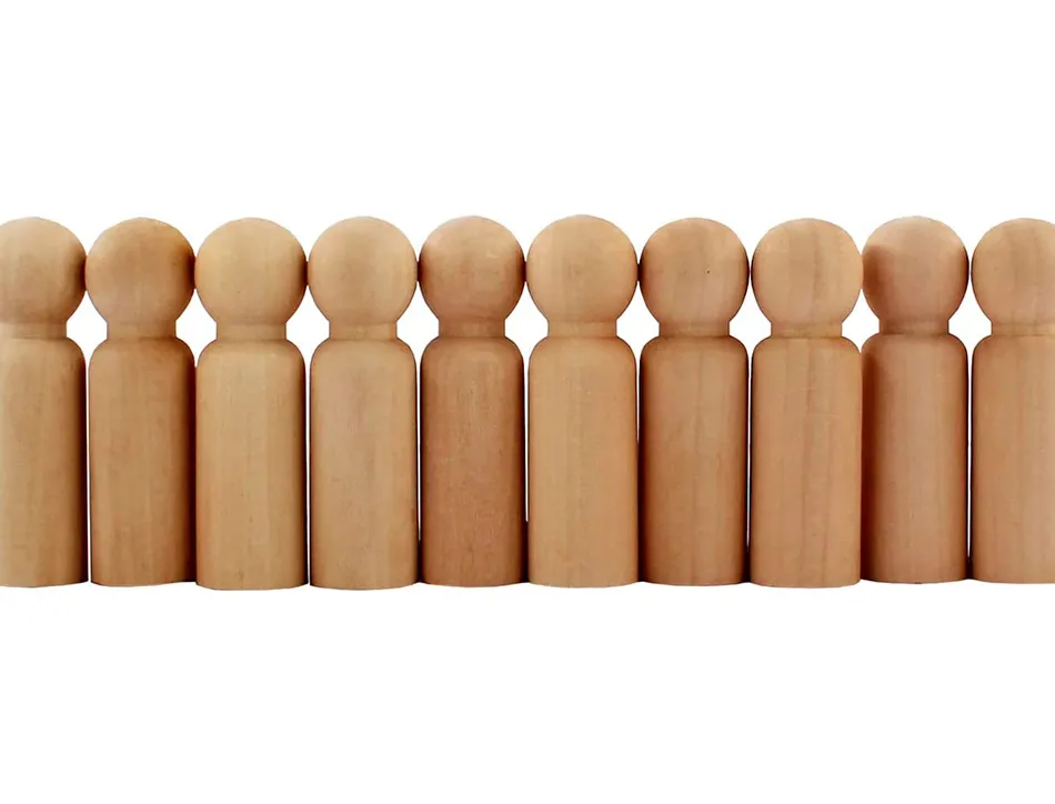 Personnages en bois sodertex 7 cm - 10 pcs - 1 coloris