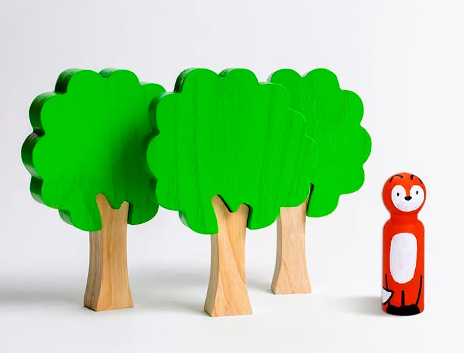 Personnages en bois sodertex 7 cm - 10 pcs - 1 coloris
