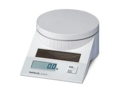Pese-lettres maul tronic s solaire portee 5kg diam. plateau 128mm coloris blanc