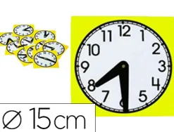 Petite horloge oz international en plastique lavable avec aiguille mobile diamètre 15cm sachet de 10 unités