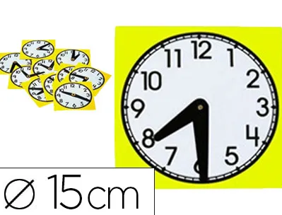 Petite horloge oz international en plastique lavable avec aiguille mobile diamètre 15cm sachet de 10 unités