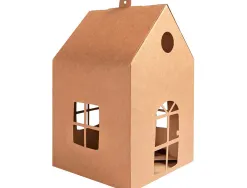 Petite maison en carton kraft 6 pieces pre decoupees taille maison env. 110x110x190mm