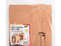 Petite maison en carton kraft 6 pieces pre decoupees taille maison env. 110x110x190mm