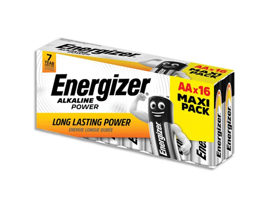Pile energizer alcaline power i.c.e. lr06 taille aa blister 16 unités