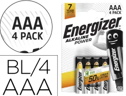 Pile energizer alcaline power i.c.e. lr03 taille aaa blister 4 unités