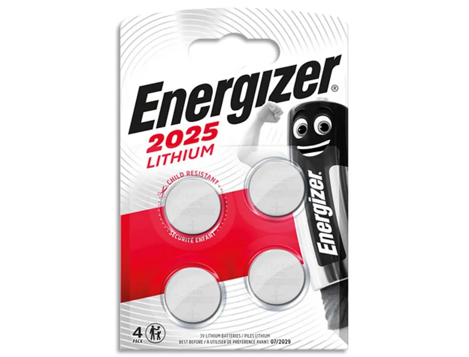 Pile energizer miniature lithium cr2025 blister 4 unites