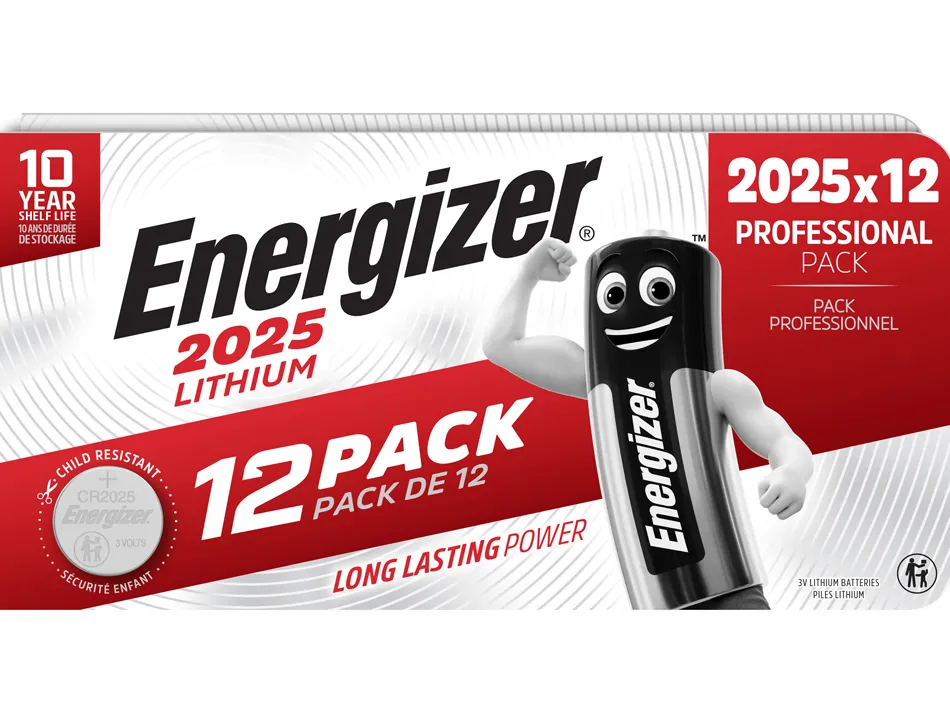 Pile energizer miniature lithium cr2025 blister 12 unites