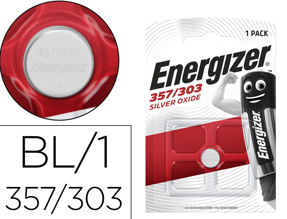 Pile energizer montres oxyde argent i.c.e. 357/303 blister 1 unité