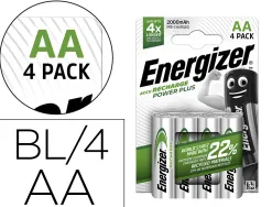 Pile energizer rechargeable power plus i.c.e. hr6 taille aa 2000mah blister 4 unités