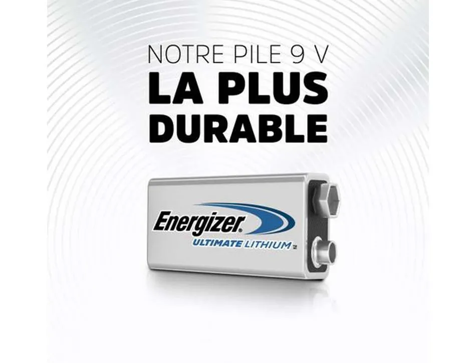 Pile energizer ultimate lithium 9v 6lr61 unité