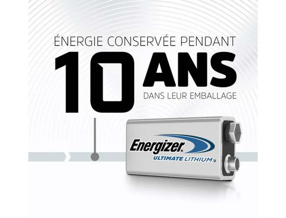 Pile energizer ultimate lithium 9v 6lr61 unité