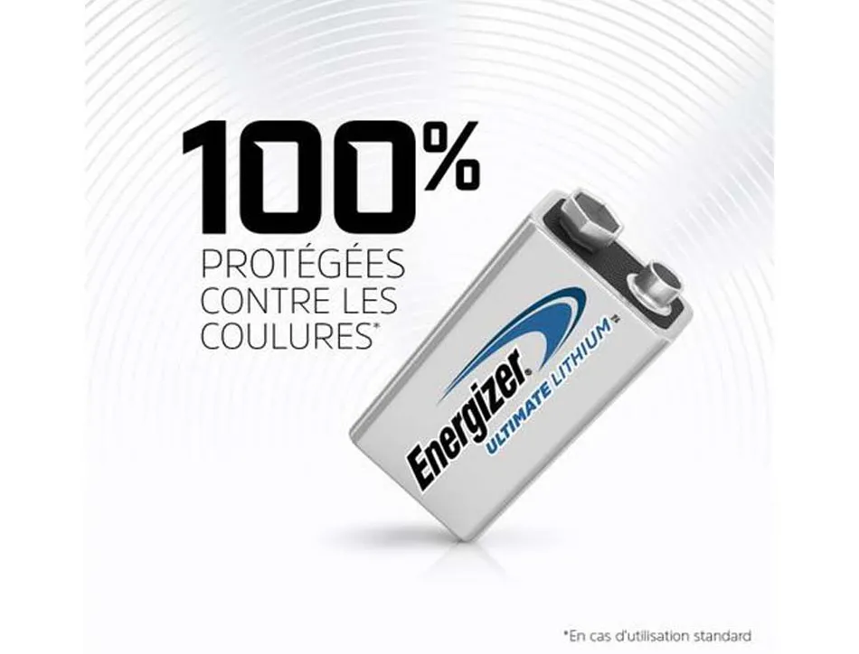 Pile energizer ultimate lithium 9v 6lr61 unité