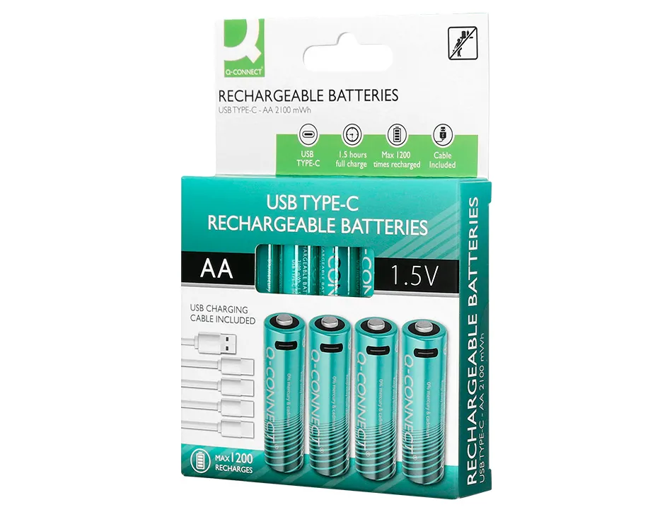 Pile q-connect aa rechargeable usb-c blister 4 unites