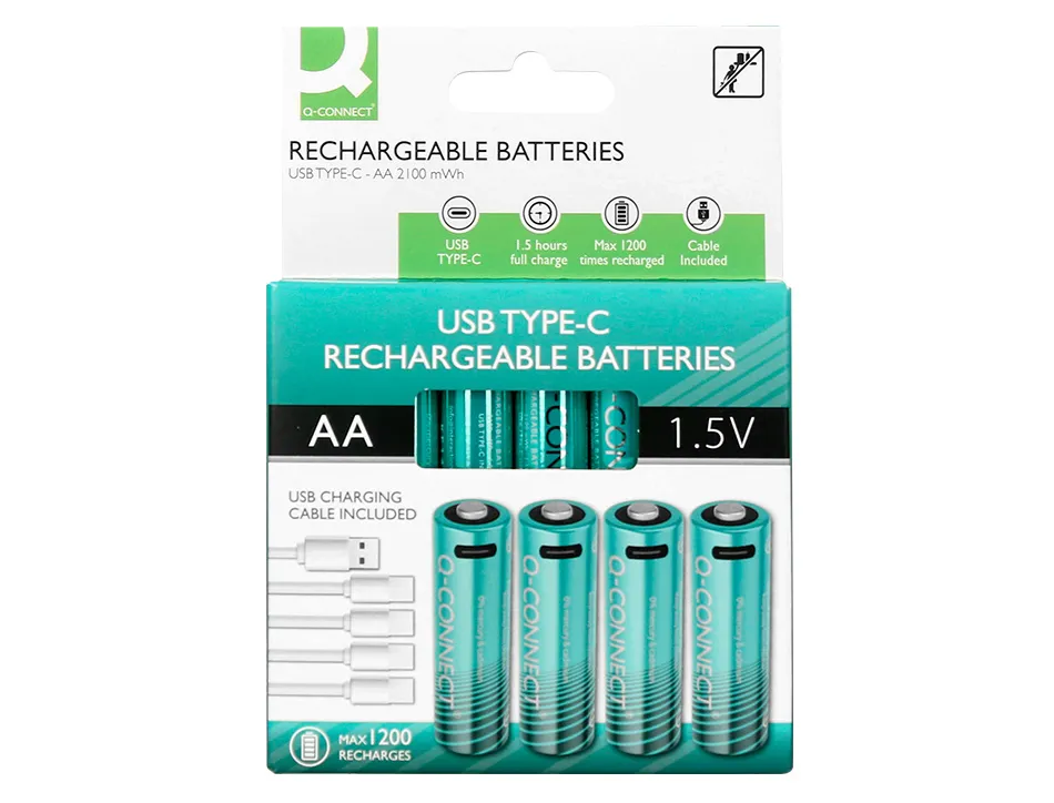 Pile q-connect aa rechargeable usb-c blister 4 unites