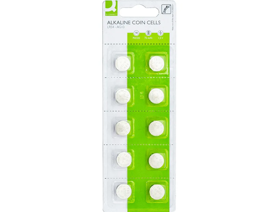 Pile q-connect bouton alcaline lr54 1,5v blister 10 unites