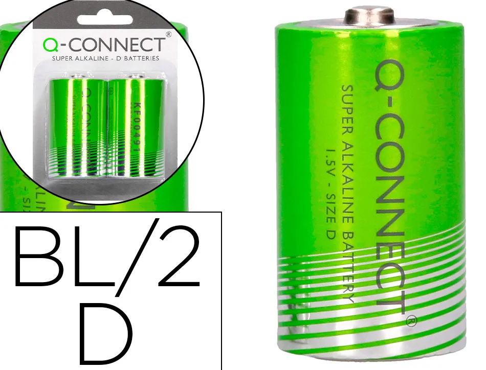 Pile q-connect économique capacité 1.5v i.c.e. lr20 taille d blister 2 unités