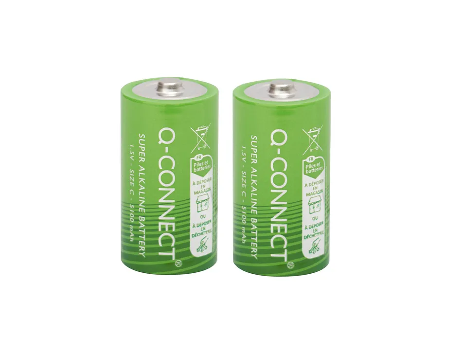 Pile q-connect économique capacité 1.5v i.c.e. lr14 taille c blister 2 unités