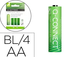 Pile q-connect économique capacité 1.5v i.c.e. lr06 taille aa blister 4 unités
