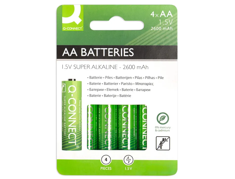 Pile q-connect économique capacité 1.5v i.c.e. lr06 taille aa blister 4 unités