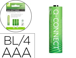 Pile q-connect economique capacité 1.5v i.c.e. lr03 taille aaa blister 4 unités