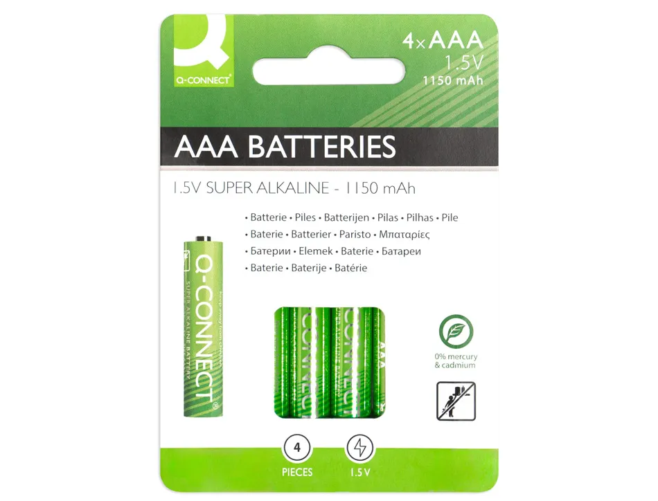 Pile q-connect economique capacité 1.5v i.c.e. lr03 taille aaa blister 4 unités