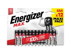 Piles alcalines energizer max lr03 aaa format blister 12 unites