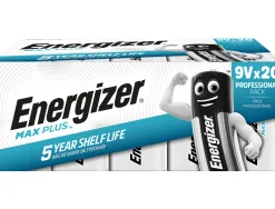 Piles energizer max plus 9v pack de 20 unites