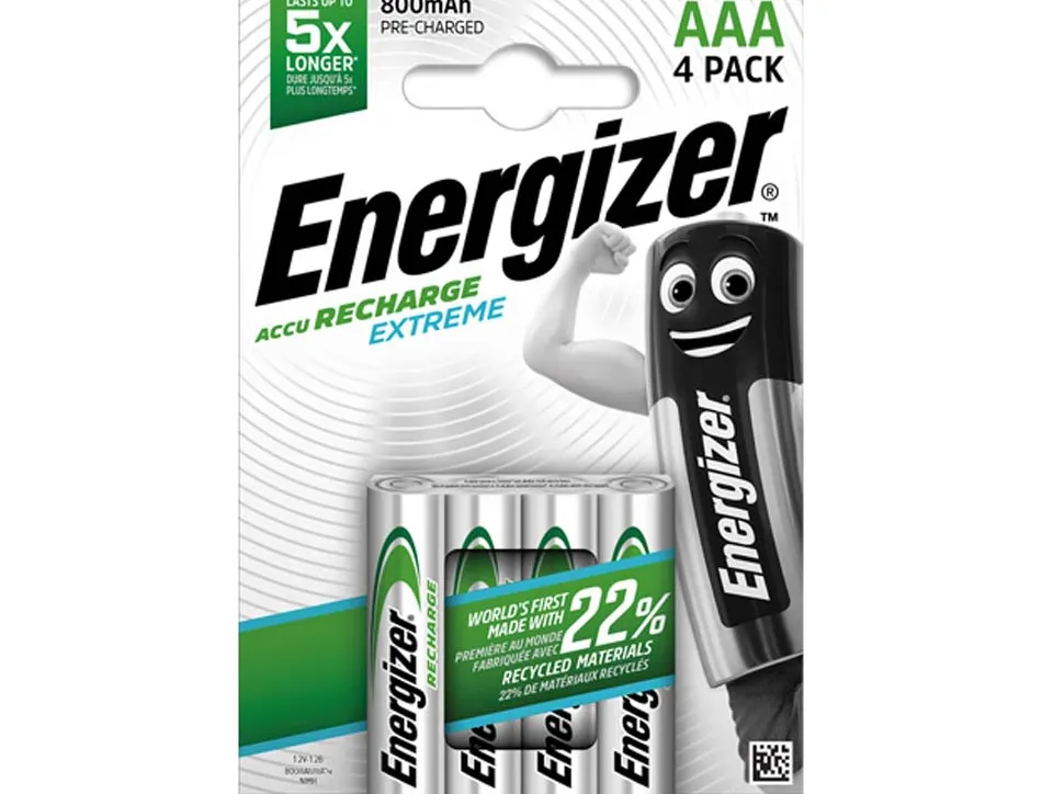 Piles rechargeables energizer extreme aaa lr03 800 mah blister 4