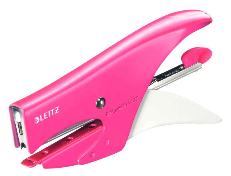 Pince à agrafer leitz 5531 wow métal 82x24x160mm 15f agrafes n.10 coloris rose métallisé