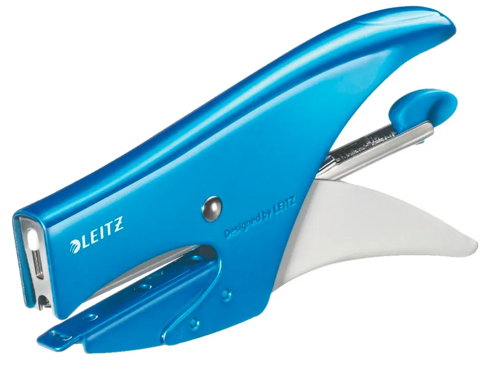 Pince à agrafer leitz 5531 wow métal 82x24x160mm 15f agrafes n.10 coloris bleu métallisé