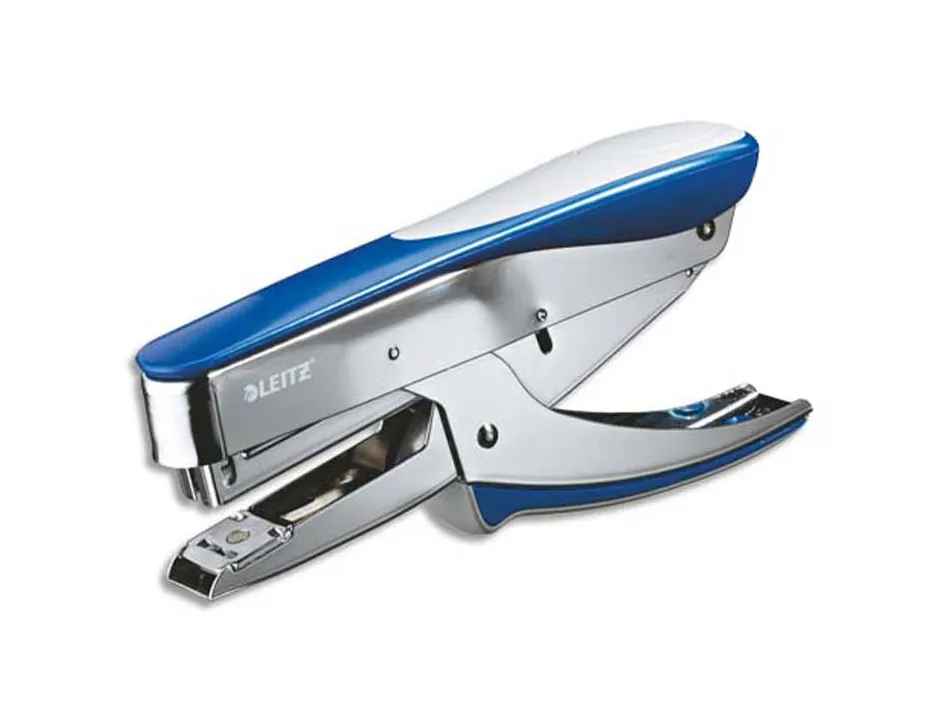 Pince à agrafer leitz 5545 77x36x184mm 15f agrafes n.10 coloris métal/bleu foncé
