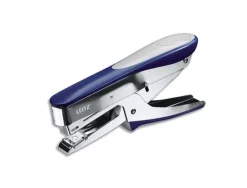 Pince à agrafer leitz 5548 77x36x184mm 30f agrafes n°24/6 et 26/6 coloris métal/bleu foncé