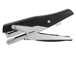 Pince à agrafer q-connect ergonomique 75x25x175mm 25f agrafes 24/6 et 26/6 coloris chromé/noir