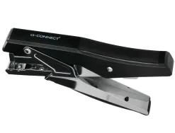 Pince à agrafer q-connect ergonomique 75x25x175mm 25f agrafes 24/6 et 26/6 coloris chromé/noir