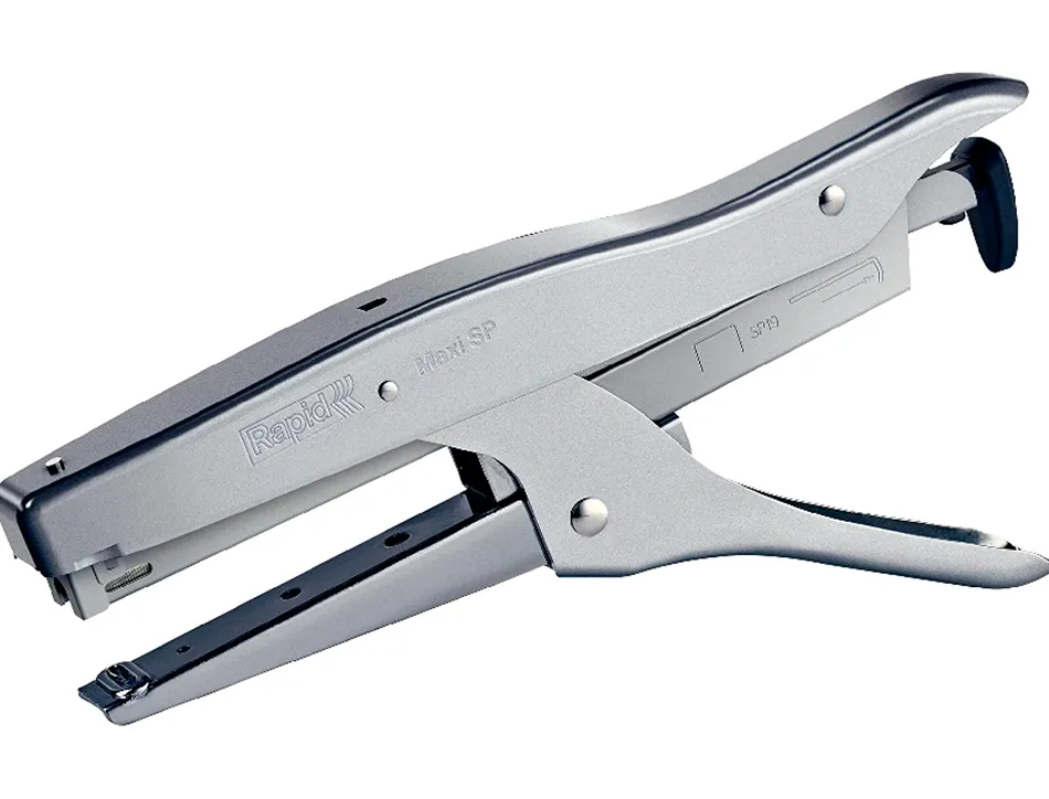 Pince à agrafer rapid maxi métal chromé 55x23x200mm 20f agrafes sp19 1/4 coloris chromé